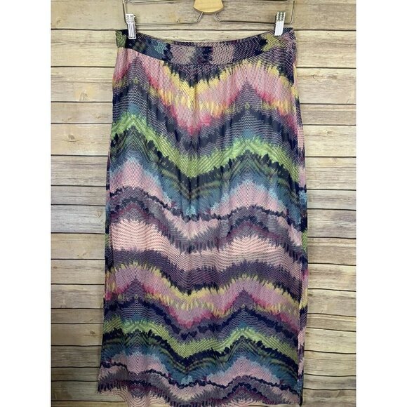 Olive And Oak Womens Large Maxi Skirt Sheer Side - Picture 6 of 11